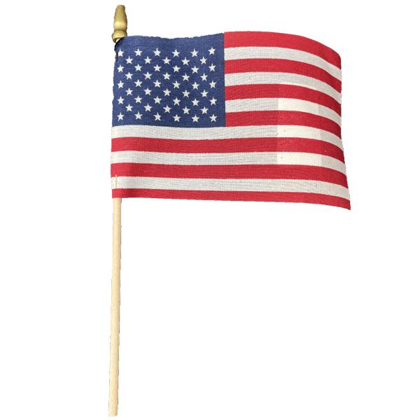 American Flag Staff With Finial - 4in x 6in