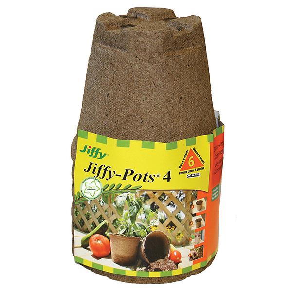 Jiffy Pots -&nbsp;&nbsp;4 in Round 6 Pack