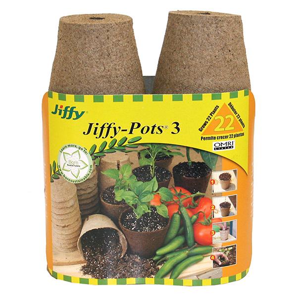 Jiffy Pots -&nbsp;&nbsp;3 in Round 22 Pack